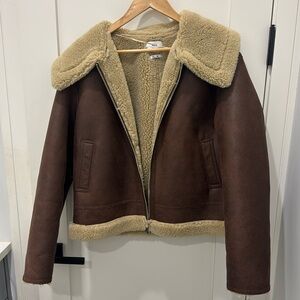 Mango Women's Brown and Tan Jacket